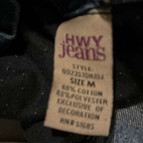 Highway Jeans Womens Overall Jean Shorts Size Medium Cut Off Distressed Wash - Picture 5 of 5